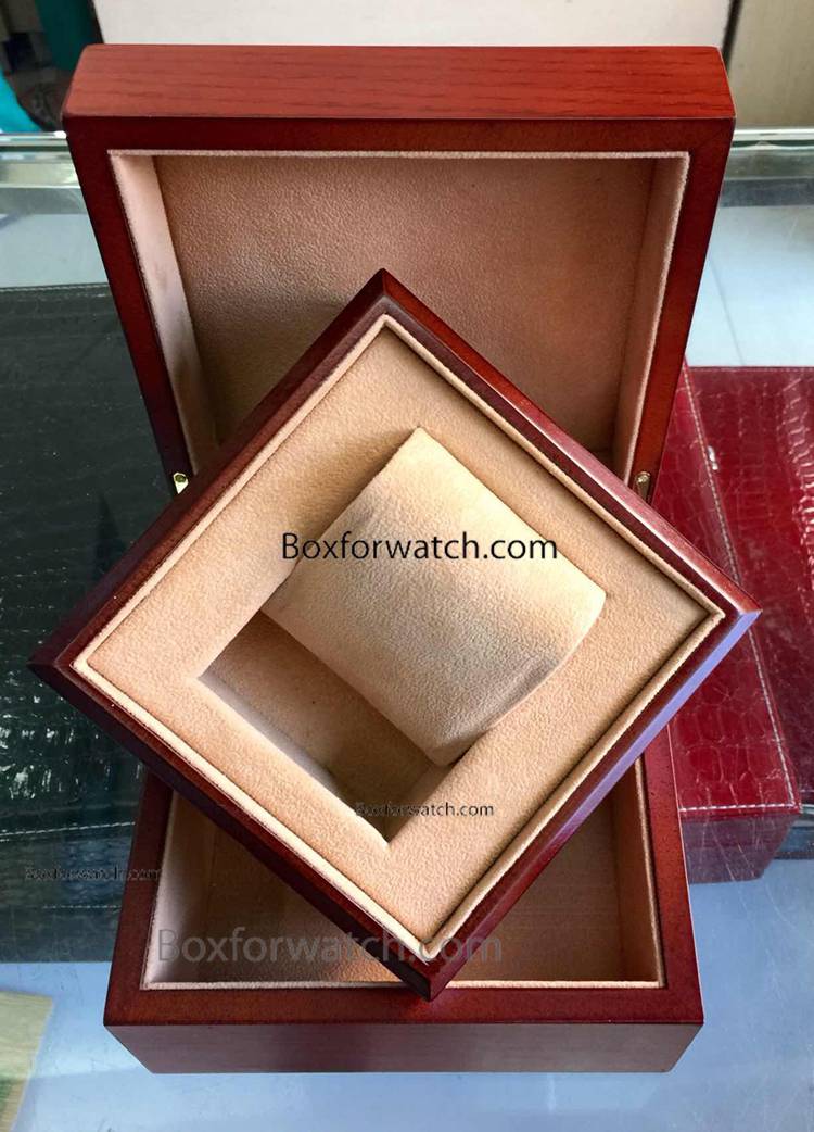 Replacement Polished Brown Wooden Copy Watch Box - OEM Design